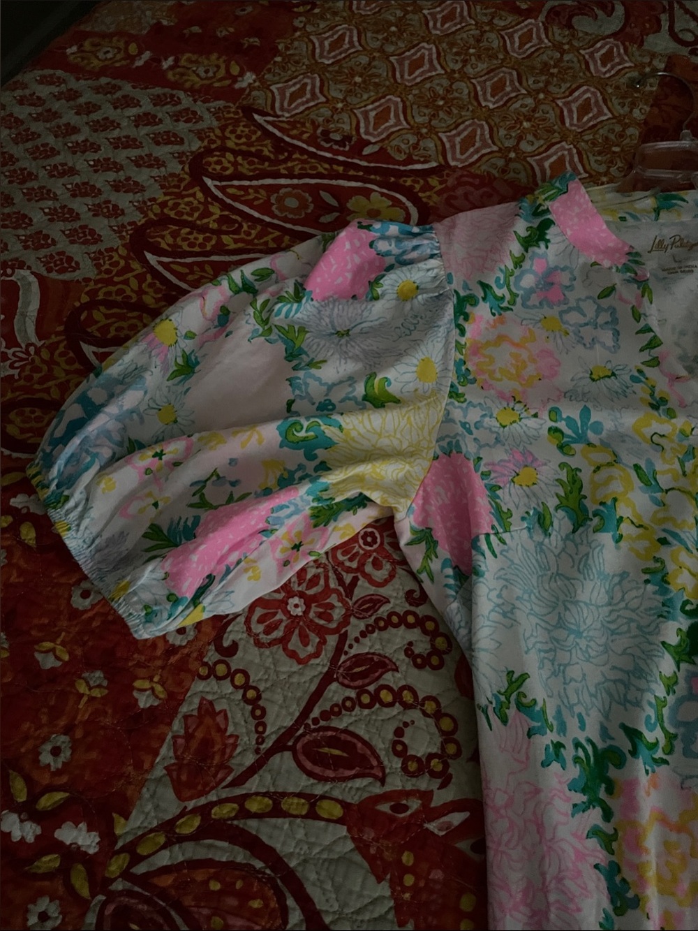 Lilly Pulitzer Pastel Floral V-Neck Mini Dress in Pink, Yellow & Blue - Picture 4 of 6
